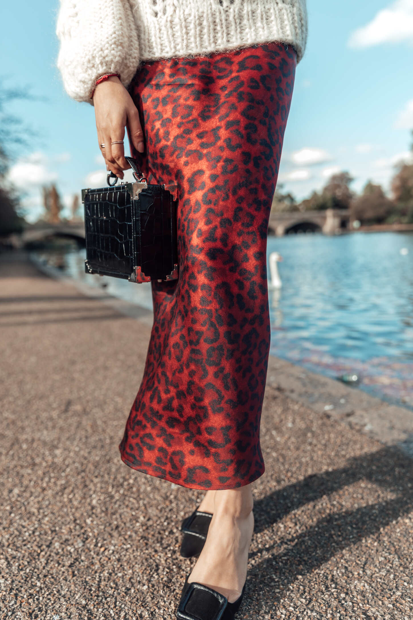 Anine bing shop red leopard skirt